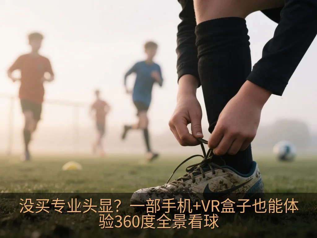 放置在桌面上的简易VR眼镜盒子与智能手机